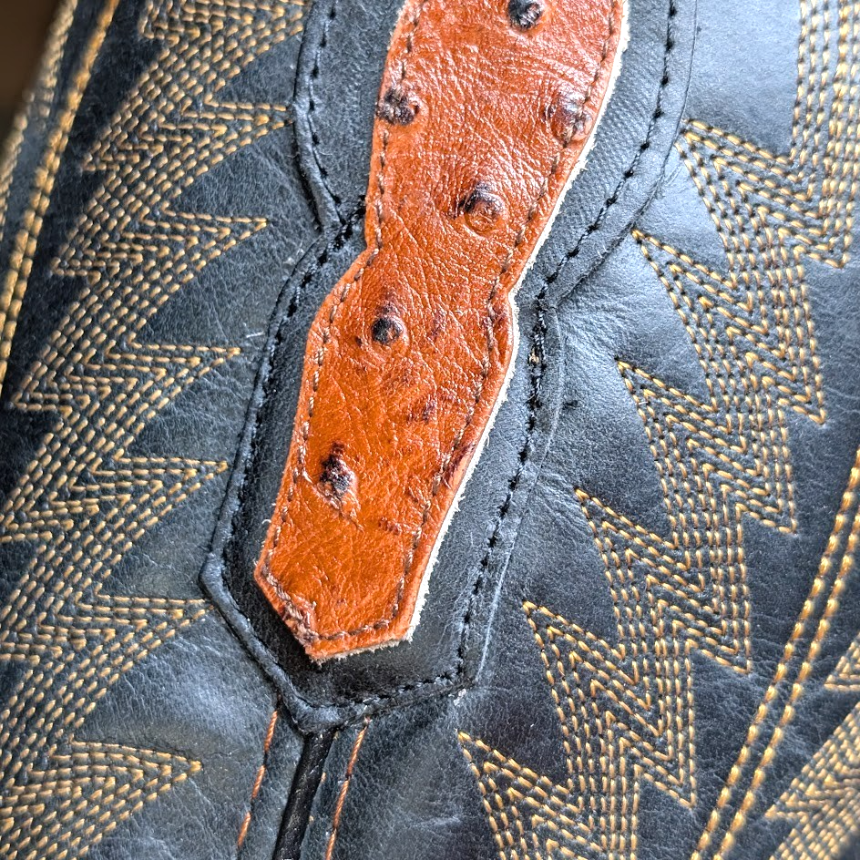 Men's Size 8.5D Reywelt Full Quill Exotic Ostrich Cowboy Boots Handmade Botas Reywelt