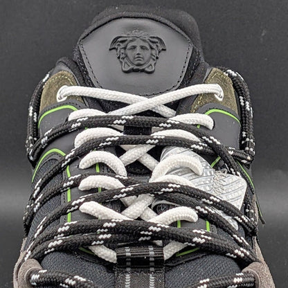 Versace Men's Greca Sneakers Gray/Green 13 US (46 EU) IT 1021490 Reg Retail $990 Versace