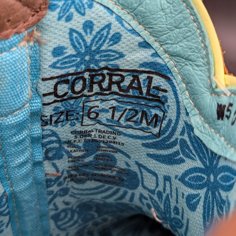 Corral Hydro Resist Safety Square Toe Western Work Boots Cactus Women's 6.5 Corral Boots