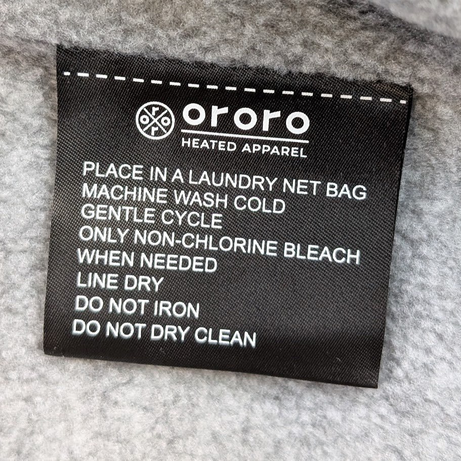 Ororo Fleece Hoodie Men XL/Women 2XL Full Zip Heated Sweatshirt Gray~No Battery Ororo