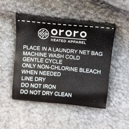Ororo Fleece Hoodie Men XL/Women 2XL Full Zip Heated Sweatshirt Gray~No Battery Ororo