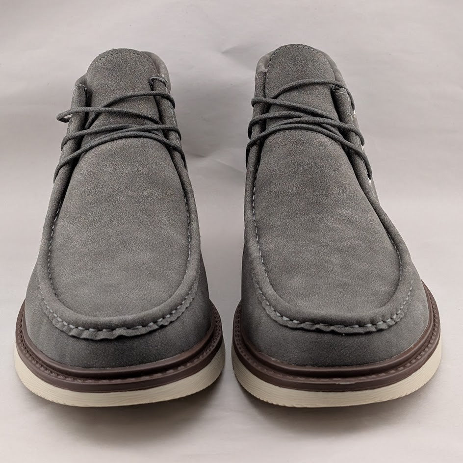 Men's Size 9.5 Moc Toe Boots Comfortable Lightweight Chukka Casual Wedge Grey Coutgo