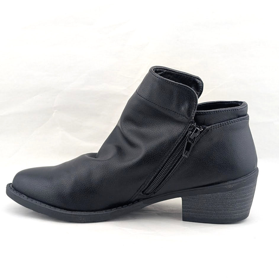 Easy Street Womens 7N (Narrow)  Black Gusto Slouch Zip Up Ankle Booties Easy Street