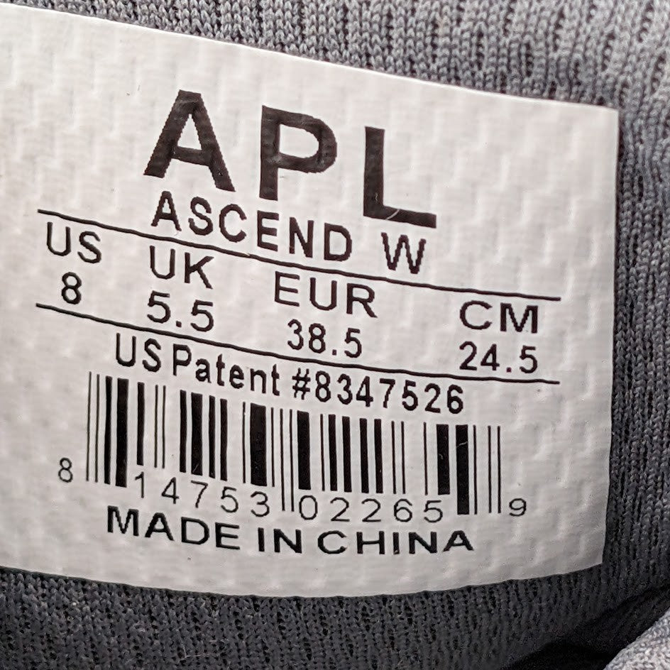 US Women’s 8 - APL Ascend~Cosmic Grey/Metallic Silver Running Shoe NIB MRP $225 APL
