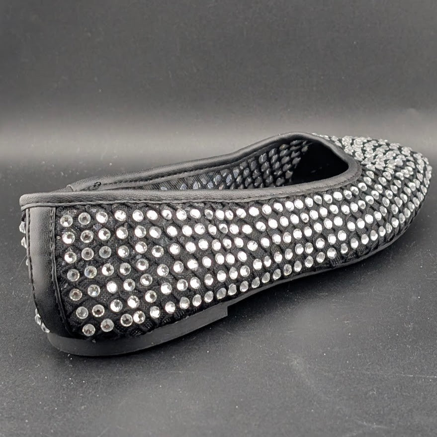 XOXO Size 8 ~ Women's Dobsi Mesh Flats ~ Black w/ Rhinestones NWOB XOXO