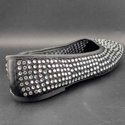 XOXO Size 8 ~ Women's Dobsi Mesh Flats ~ Black w/ Rhinestones NWOB XOXO