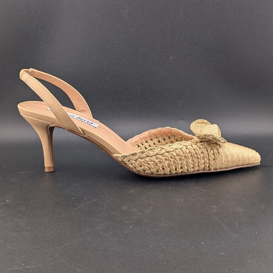 Charles David Allyson Raffia Slingback Pump Heel Shoes Size 8.5 NEW CHARLES DAVID