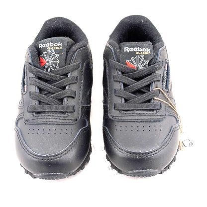 Reebok CL Leather Unisex Infant/Toddler Shoes Size 5 ~ Black Reebok