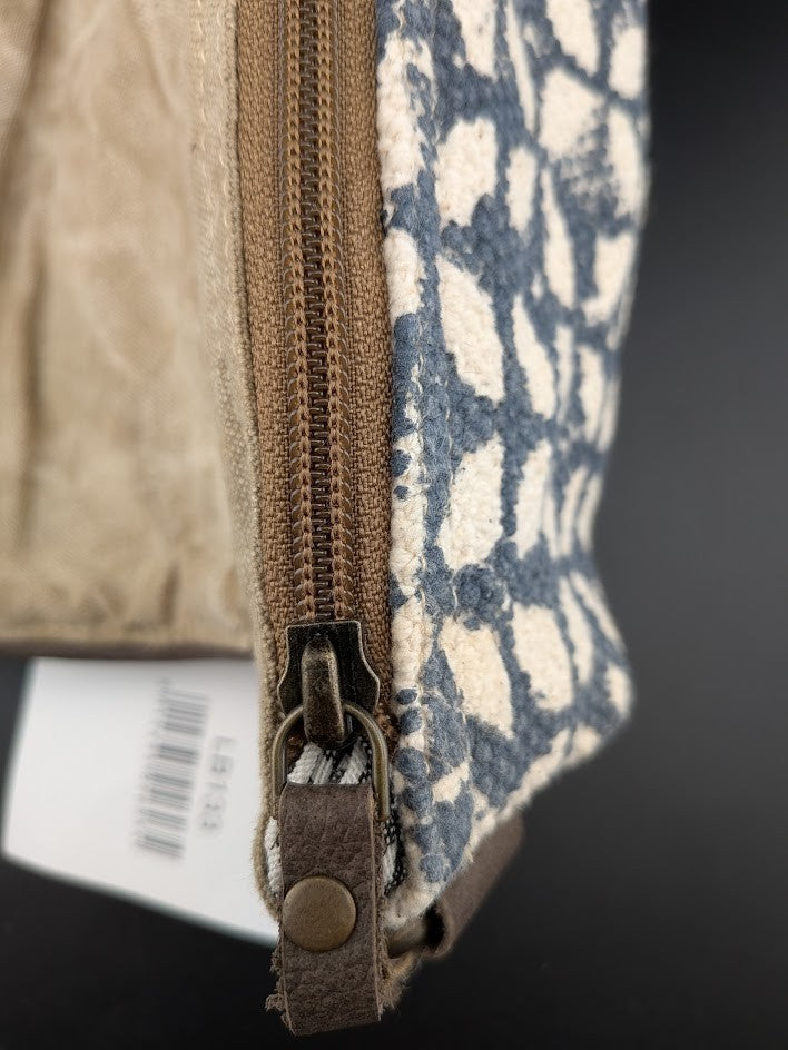 OHLAY By American Darling Cowhide and Cotton Crossbody Bag w/ Leather Trim 12x10 American Darling