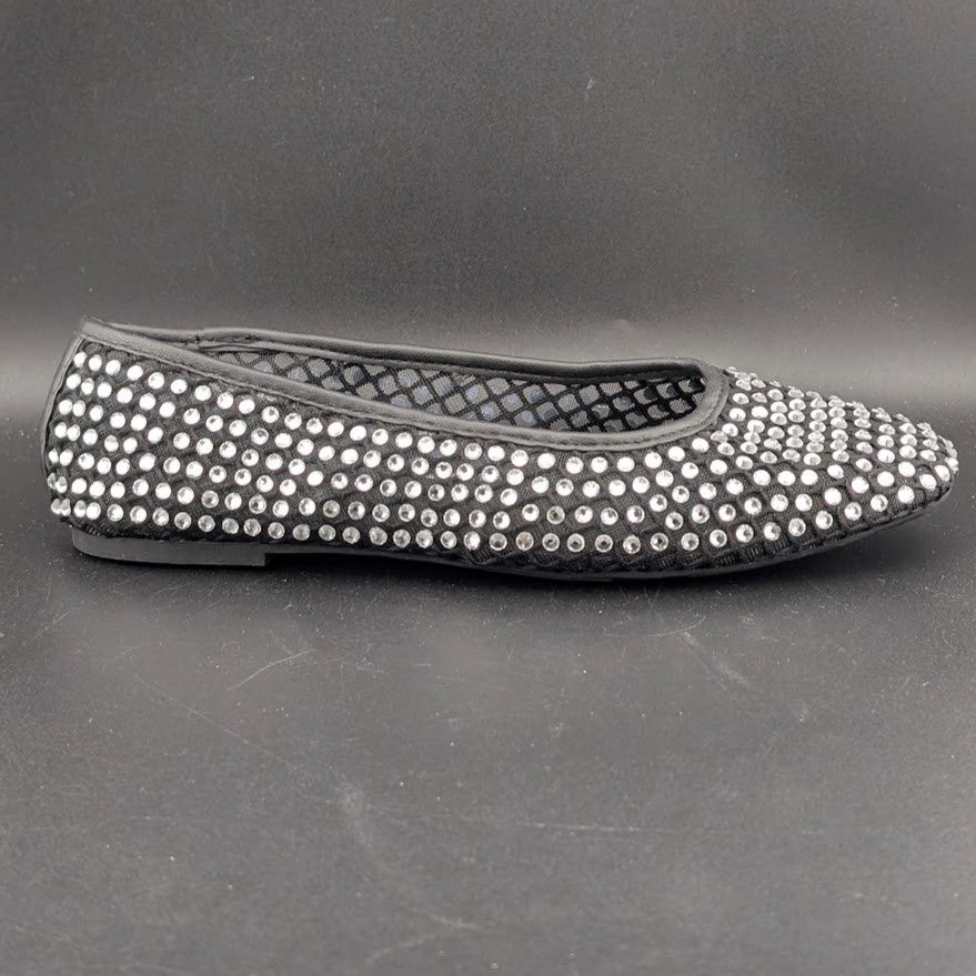 XOXO Size 8 ~ Women's Dobsi Mesh Flats ~ Black w/ Rhinestones NWOB XOXO