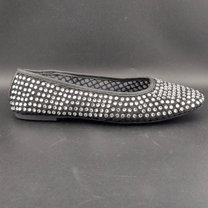 XOXO Size 8 ~ Women's Dobsi Mesh Flats ~ Black w/ Rhinestones NWOB XOXO