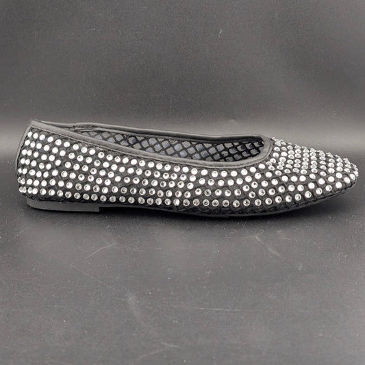 XOXO Size 8 ~ Women's Dobsi Mesh Flats ~ Black w/ Rhinestones NWOB XOXO