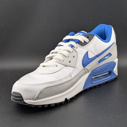 Men's Size 8 Air Max 90 Leather White / Game Royal-Photon Dust FN6843-100 Nike