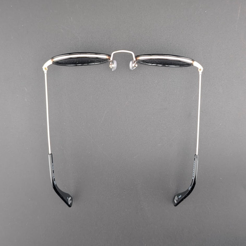 Converse H090 Black Gold Oval Sunglasses Thin Temples Black Tint Lens 49□24-145 Converse