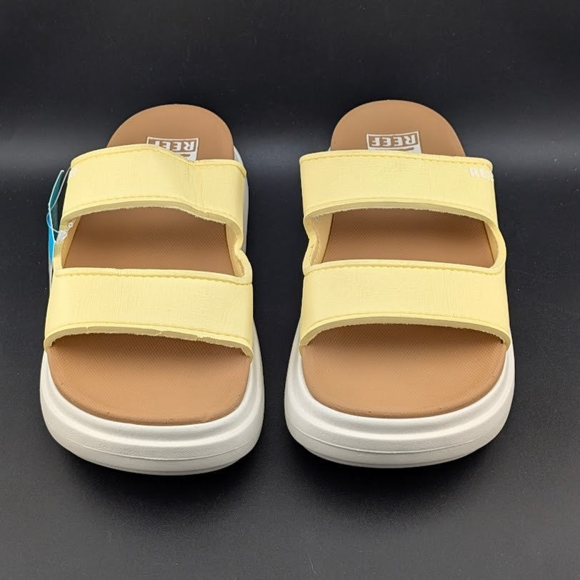 REEF Cushion Bondi 2 Bar Women’s Sizes 6-11 Platform Sandals Yellow Pale Banana Reef