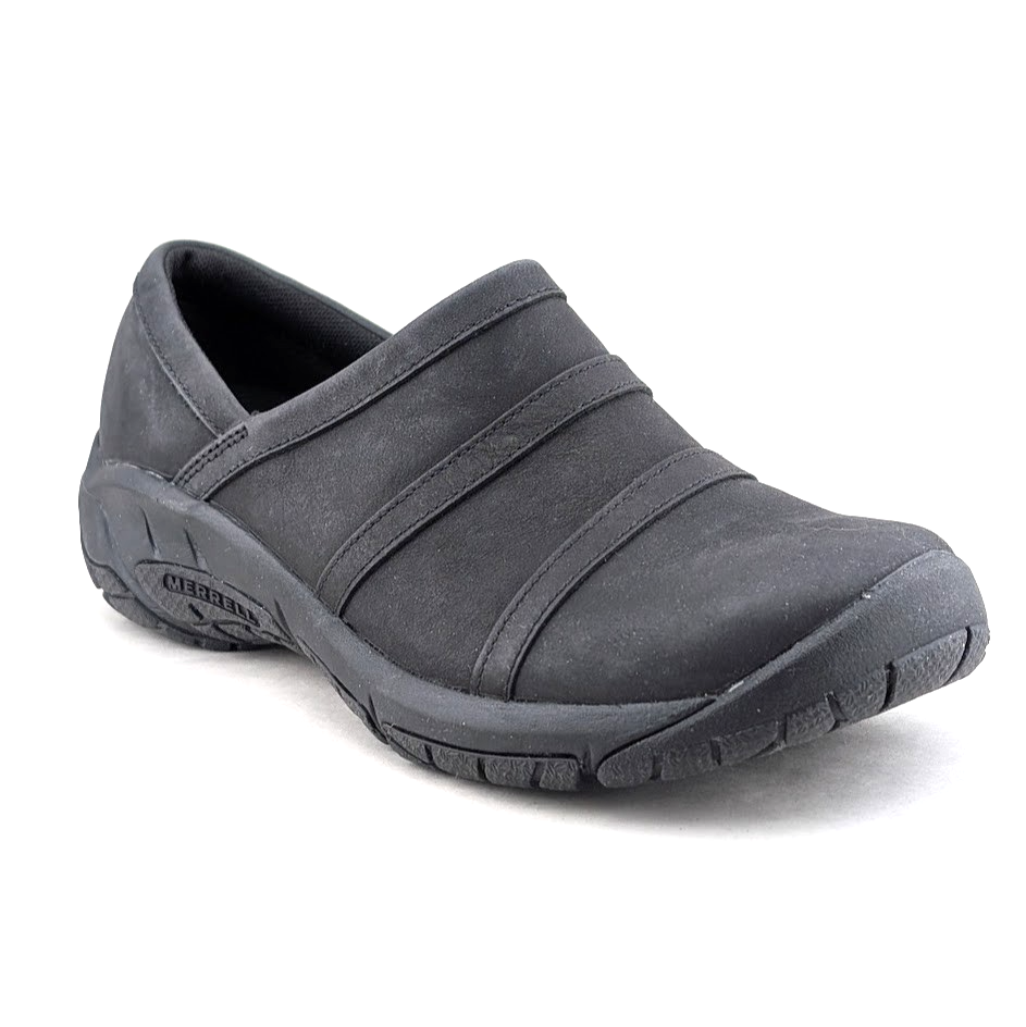 Merrell Encore Nova Black Leather Clogs Women’s 7.5  Slip-On Comfort Shoes Merrell
