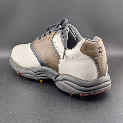 FootJoy GreenJoys Mens Size 8.5 White Brown Leather Oxford Golfing New Cleats FootJoy