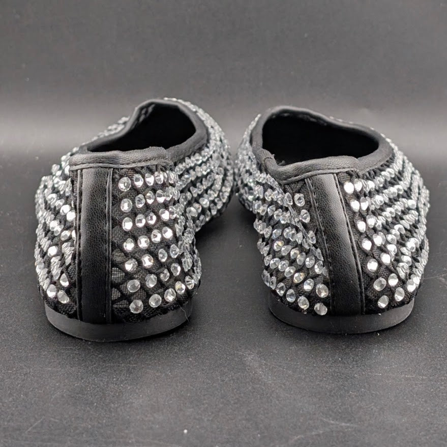 XOXO Size 8 ~ Women's Dobsi Mesh Flats ~ Black w/ Rhinestones NWOB XOXO