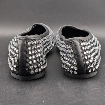 XOXO Size 8 ~ Women's Dobsi Mesh Flats ~ Black w/ Rhinestones NWOB XOXO