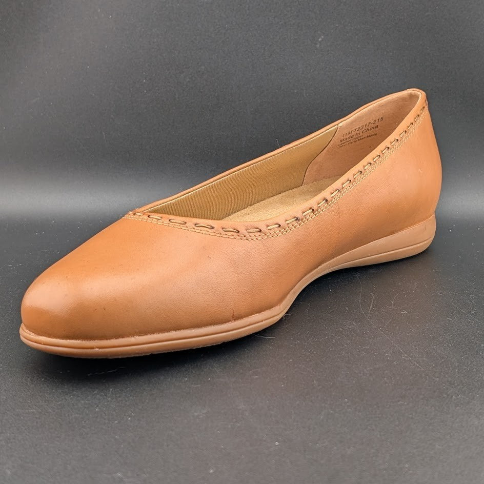 Trotters Womens Sz 11M "Dixie" Luggage Tan Leather Ballet Flats T2217-215 Trotters