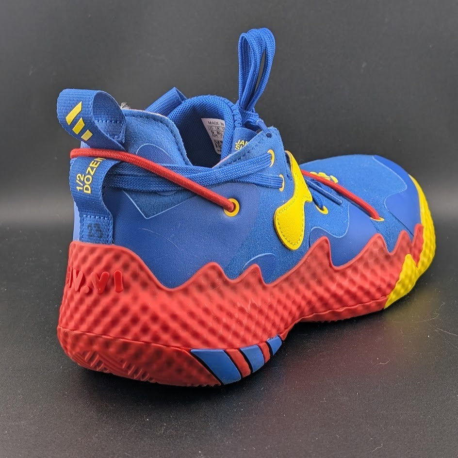 Men's adidas SM Harden Vol 6 Unisex Shoes Men Size 9, Color: Blue/Red/Yellow adidas