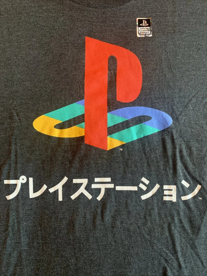 NEW Playstation Size S PlayStation Logo Gray Sony Vintage Japanese Kanji T-Shirt PlayStation