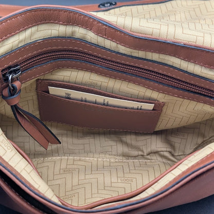 LODIS Bedford Embroidered Leather Bag w/ Two Straps~Chestnut NWT ~MSRP $128 LODIS