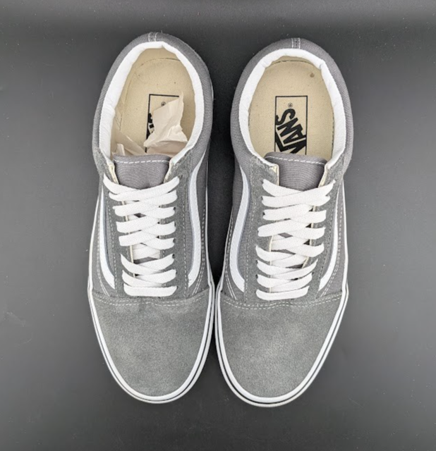 Vans Unisex Pewter Grey Lace-Up Old Skool Skate Shoe Size M8 W9.5 VANS