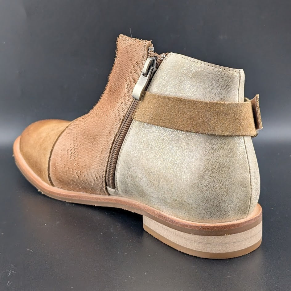 Antelope Laran Leather Buckled Ankle Boots US 9-9.5 EU 40 Tan Stone Combo Antelope