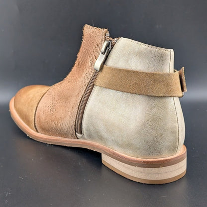 Antelope Laran Leather Buckled Ankle Boots US 9-9.5 EU 40 Tan Stone Combo Antelope
