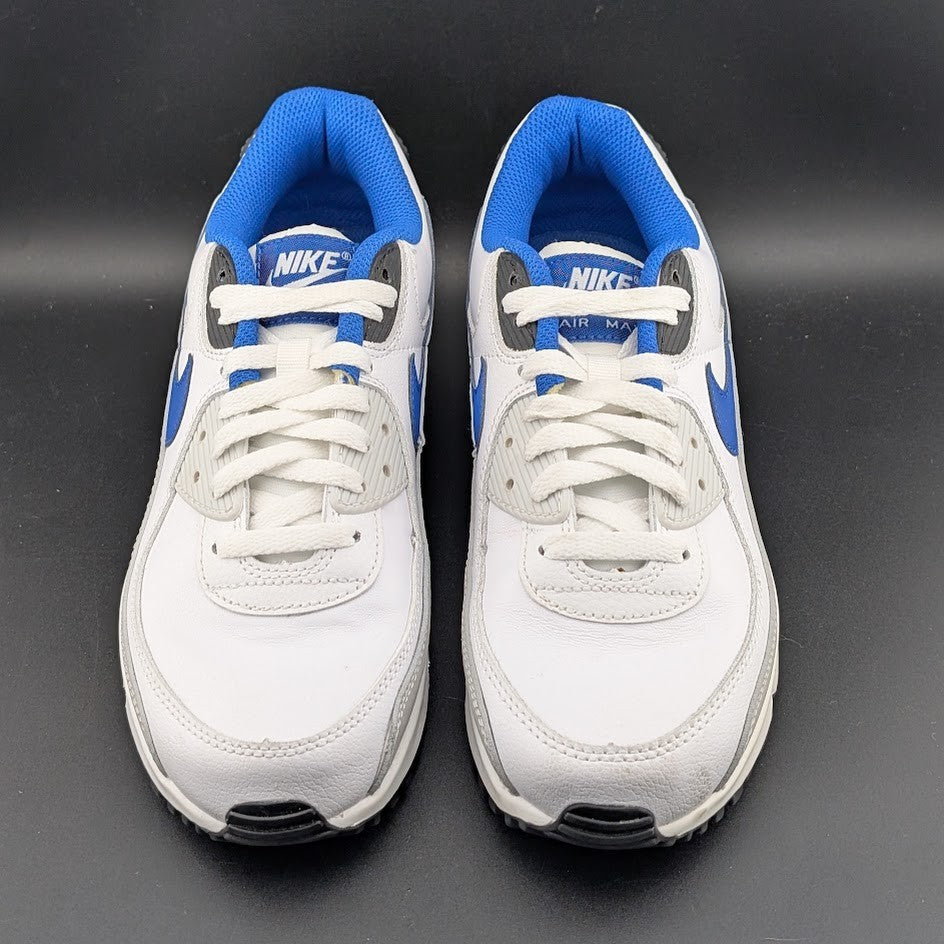 Men's Size 8 Air Max 90 Leather White / Game Royal-Photon Dust FN6843-100 Nike