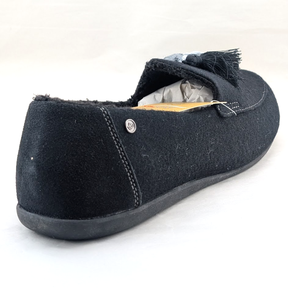 Spenco Hearthside Black Womens Sz 12B Orthotic Wool Indoor/Outdoor Dress Slipper Spenco
