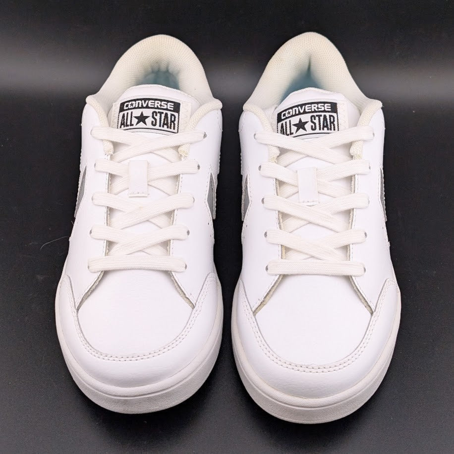 Converse All Star Court OX | Sneaker | Leather | White/Silver | 2 Big Kid Converse