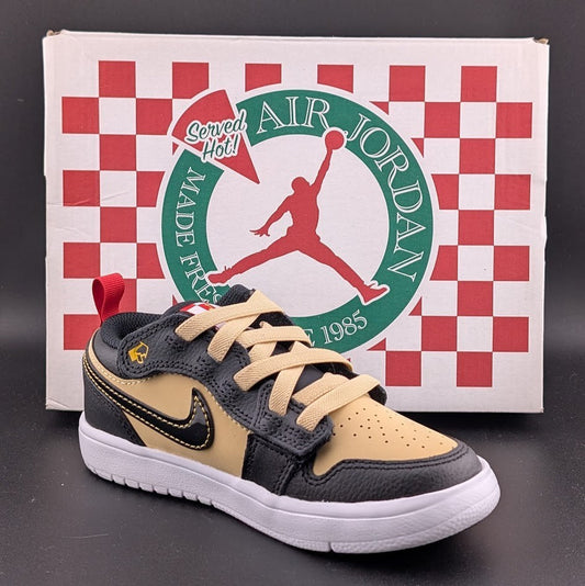 Jordan Unisex 12c Air Jordan 1 Low Alt SE PS Pizza Shoes Tan Black Red Q2015200 Jordan