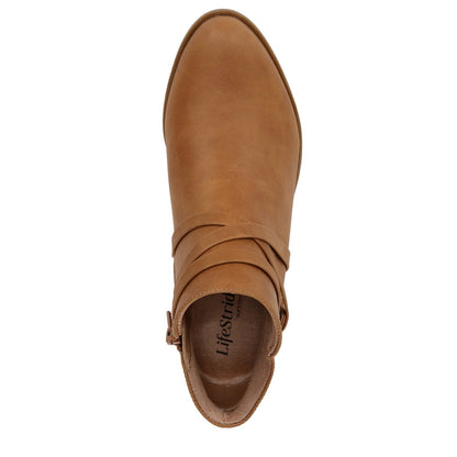 LifeStride Women's Amara Tan Bootie Multiple Sizes in Wide and Medium Flex Sole LifeStride