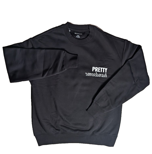 Wildfang Sweatshirt~Womens Oversized Size Medium Black Nonbinary Pretty Handsome Wildfang