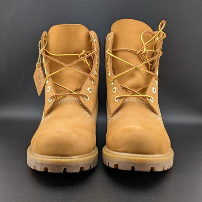 Timberland Premium 6" Lace Waterproof Leather Boot Wheat Nubuck Men's Sz 9 & 9.5 Timberland