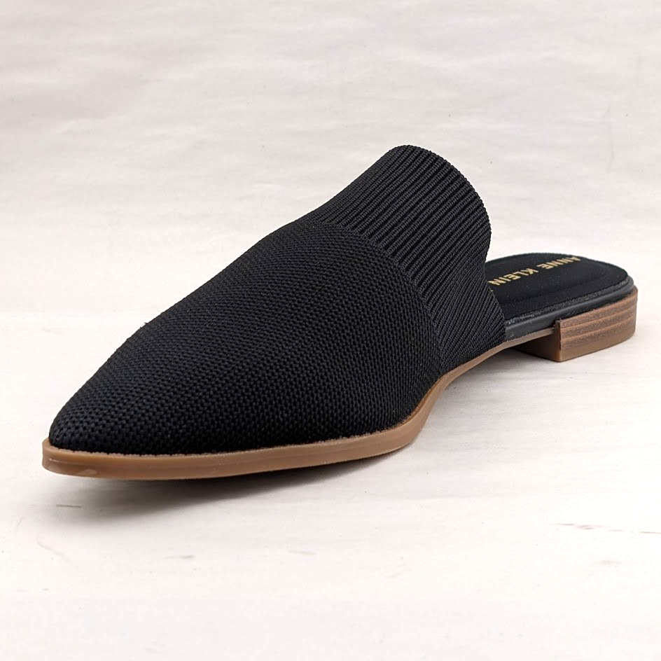 Anne Klein Women's Violet Black Knit Mule Size 9 M Pointed Toe Flat Heel NIB Anne Klein