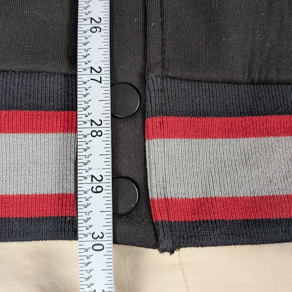 Men XL Plus Letter Graphic Colorblock Bomber Jacket by Plus Eighteen Plus Eighteen
