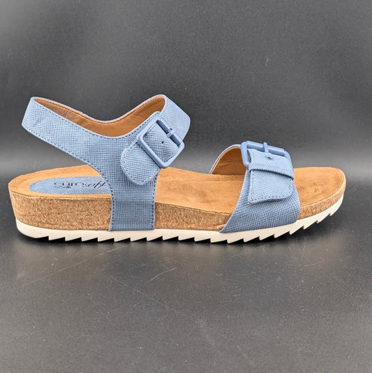 Eurosoft by Sofft Glinda Sandals Women's 10M Mist Blue Adjustable Strap 4363 Eurosoft by Sofft