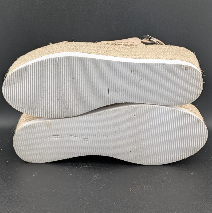 CHARLES by Charles David Women's Size 9.5 Scale Platform Wedge Sandals in Nude CHARLES DAVID
