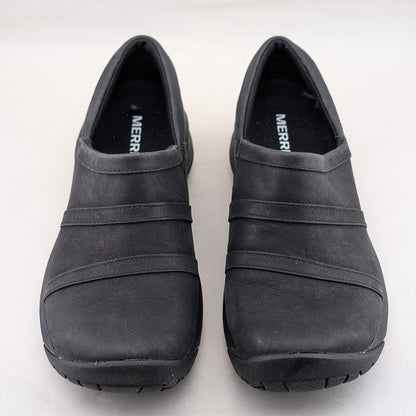 Merrell Encore Nova Black Leather Clogs Women’s 7.5  Slip-On Comfort Shoes Merrell