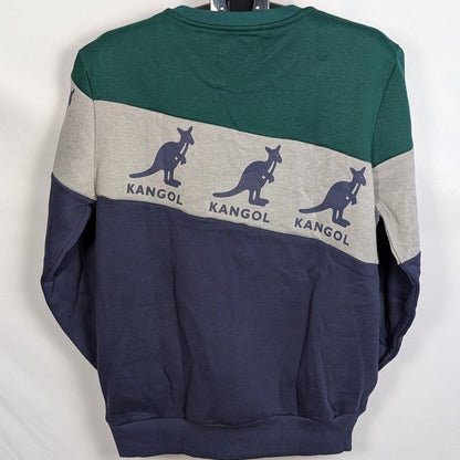 Kangol Men's Color Block Crewneck Pullover Sweatshirt ~Red, White, Black~ Small Kangol