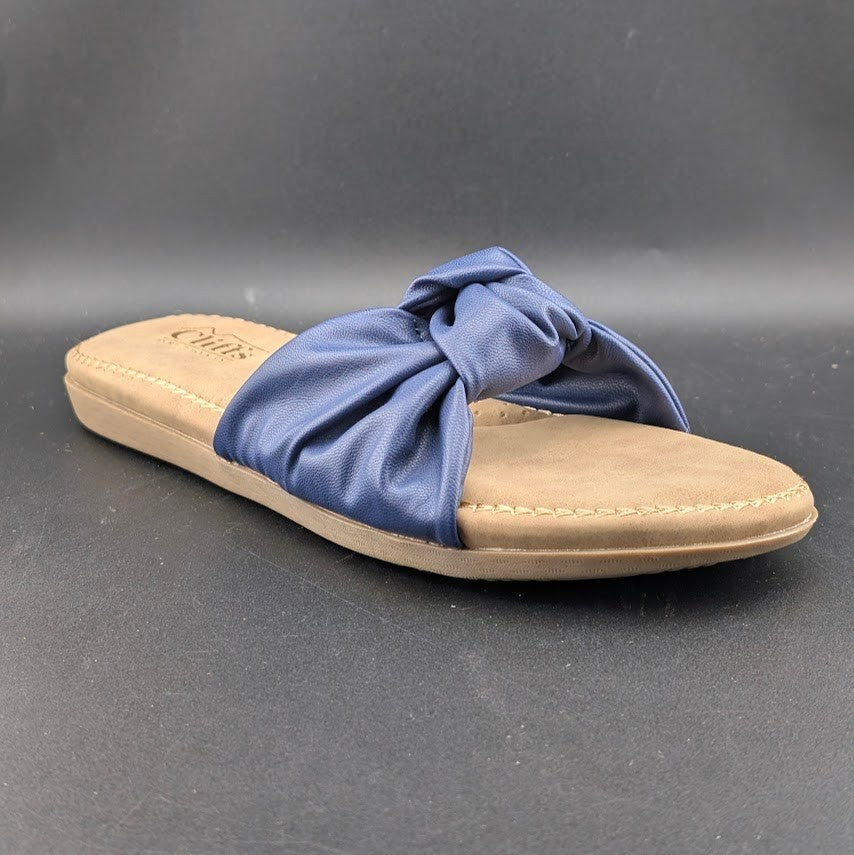 Cliffs By White Mountain Women's Size 8.5 Fanciful Sandal, Dk Blue Smooth CLIFFS BY WHITE MOUNTAIN