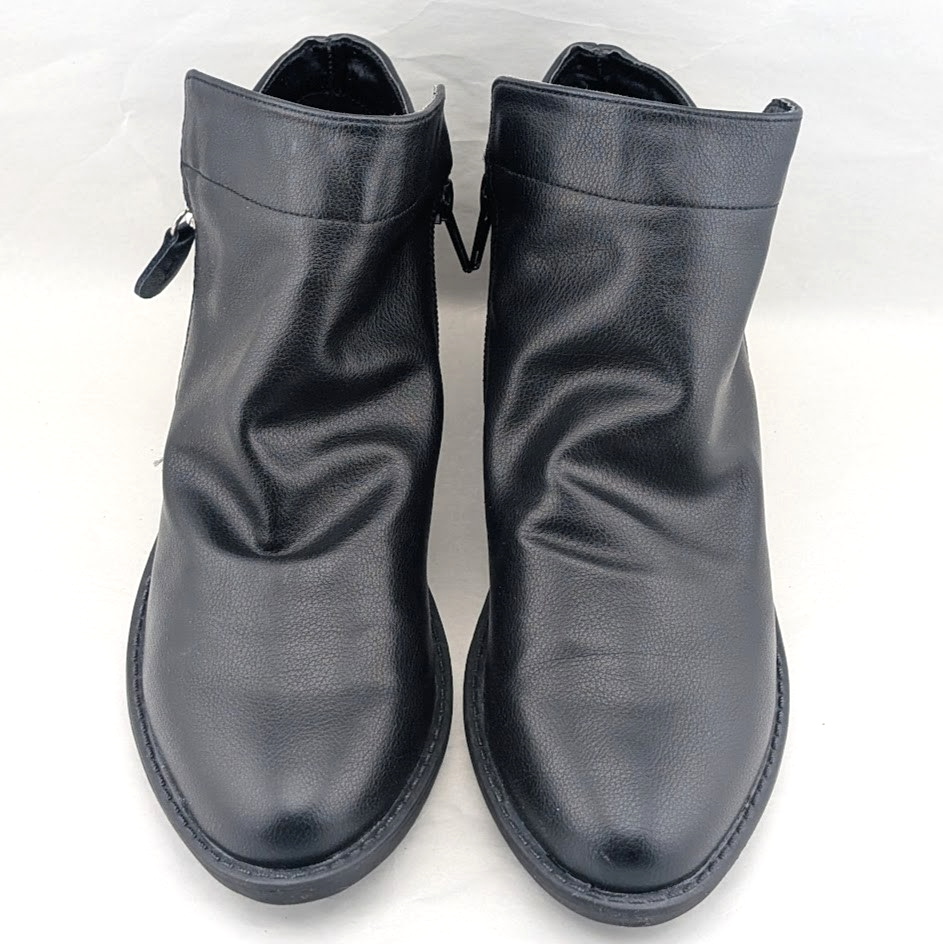 Easy Street Womens 7N (Narrow)  Black Gusto Slouch Zip Up Ankle Booties Easy Street
