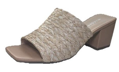 Madden Girl Women's TAZ | Natural Raffia 2.75” Block Heel Sandal | Size 6M Madden Girl