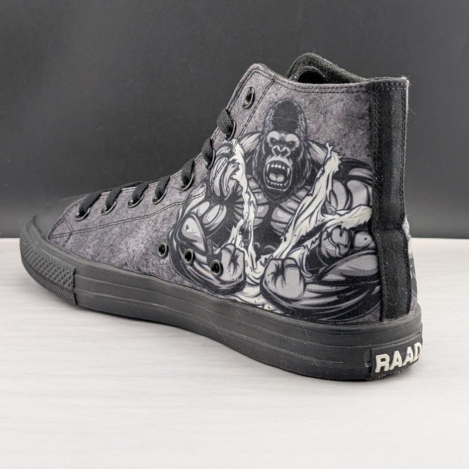 RAAD Shop Angry Gorilla Canvas Hi Tops US Size M9 / W10.5W Unisex RARE RAAD