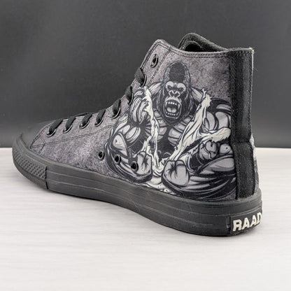RAAD Shop Angry Gorilla Canvas Hi Tops US Size M9 / W10.5W Unisex RARE RAAD