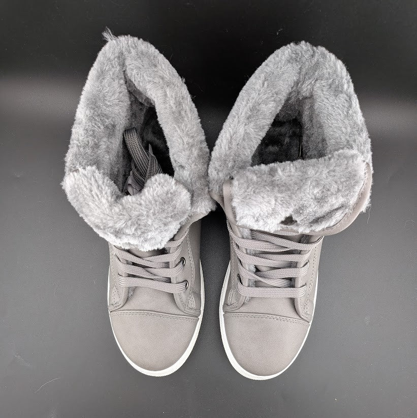 40% OFF Womens Sz 8 Combat Sneaker Boots w/ Faux Fur Lining Fashion Warm Unbranded