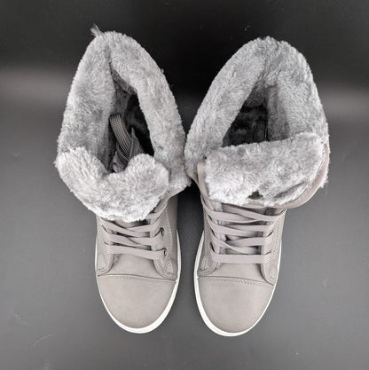 40% OFF Womens Sz 8 Combat Sneaker Boots w/ Faux Fur Lining Fashion Warm Unbranded